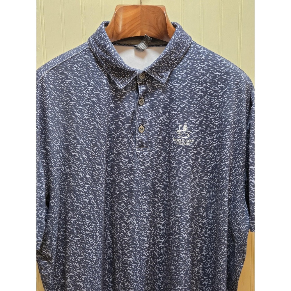 AndersonOrd‎ Polo Shirt Mens XL Blue World Golf Village Stretch Performance